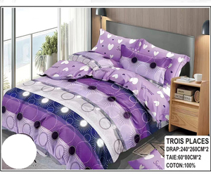 Quilt Bộ 3 Nơi draps De Thắp Sáng <span class=keywords><strong>Comforter</strong></span> 7 Mảnh Thiết Lập Vua Kích Thước Duvet 100% Coton 2 Tấm Ga trải Giường Với 4 Vỏ Gối - Product Image 3