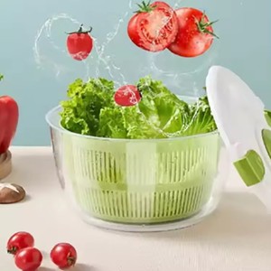5 L lavaverdure manuale asciugatrice miscelatori per insalata in plastica Spinners per insalata di verdure con ciotola - Product Image 5