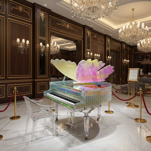 <span class=keywords><strong>Pianoforte</strong></span> in Acrilico Trasparente di Alta Qualità con 88 Tasti, <span class=keywords><strong>Dimensioni</strong></span> e Colori Personalizzabili per Spettacoli ed Eventi - Product Image 3