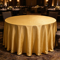 Nappe ronde en jacquard de luxe, linge de table élégant en satin pour hôtel, mariage, banquet et décoration de fête