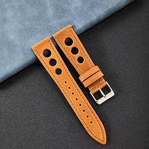 <span class=keywords><strong>Cinturino</strong></span> per Orologio Lionorm Vintage in <span class=keywords><strong>Pelle</strong></span> Crazy Horse a Grana Fine con Sgancio Rapido 20mm 22mm 24mm Traspirante Stile Rally Racing - Product Image 6