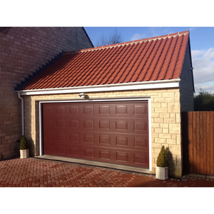 Apprêt de texture de grain de <span class=keywords><strong>bois</strong></span> naturel porte de <span class=keywords><strong>garage</strong></span> en <span class=keywords><strong>bois</strong></span> massif porte de levage sectionnelle automatique pour maisons villas - Product Image 4