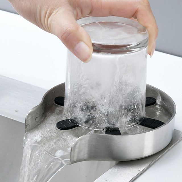 Attachment for Bar Automatic Stainless Steel Kitchen Faucet Glass Rinser Bottle Washer for Sink