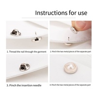 40 Chapeaux Vêtements Costume Chemise Accessoires Épingles de revers rondes Broche Cover up No Sew Pearl Enamel Safety Pins Button Brooches