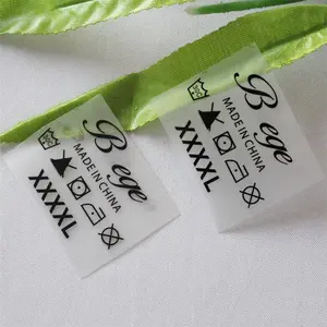 Factory Hot Sale Customized Stickers Logo Labels Heat Transfer Size Neck Washable Clothing Labels