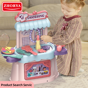 Zhorya — ensemble de MINI jouets de maquillage, belle princesse, <span class=keywords><strong>coiffeuse</strong></span> et <span class=keywords><strong>valise</strong></span>, cadeau pour filles, 2 en 1 - Product Image 2