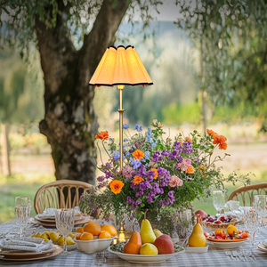 Lampada da Terra LED Moderna Nordica Senza Fili, Ricaricabile, con <span class=keywords><strong>Paralume</strong></span> in Tessuto a Forma di Fiore, per Arredamento Casa, Soggiorno e Camera da Letto - Product Image 3