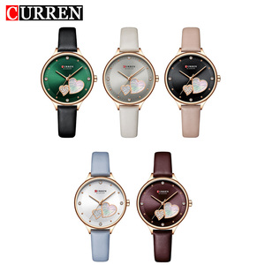 For 9077 Luxury Fashion Women's Watch Leather Strap Crystal Waterproof Quartz Movement Stainless Steel <b>Case</b> 3BAR Water - Product Image 3