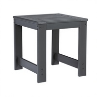 Table d'appoint pliable et empilable en PEHD pour extérieur, résistante aux intempéries, en bois composite, table de jardin moderne carrée, table basse de patio
