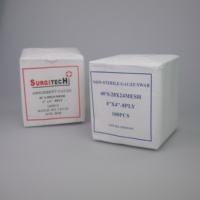 La gaze non stérile certifiée jetable écouvillons 4 ''x 4'' 8ply pour l'hôpital