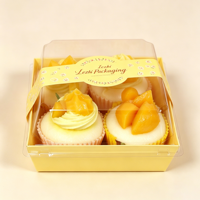 Caja para Pastel Personalizada, Impresa, de Calidad Alimentaria, de Papel Kraft Blanco, Transparente, para Pastel Suizo, Bandeja para Empacar Productos Horneados