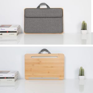 Table Portable en bois de bambou, genou ordinateur Portable bureau laptop <span class=keywords><strong>plateau</strong></span> avec coussin support tablette téléphone - Product Image 3