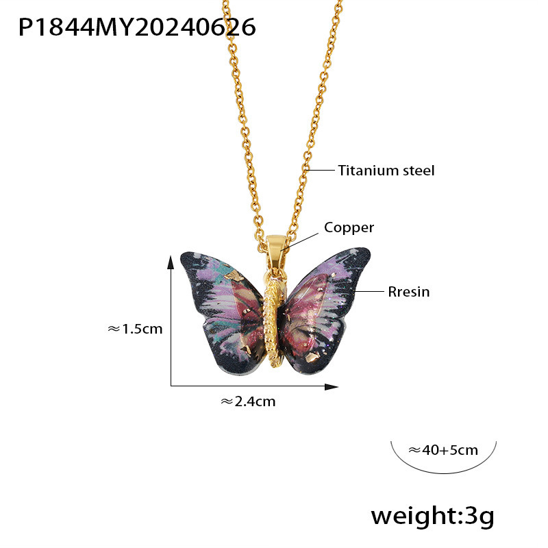 P1844-collier noir et violet