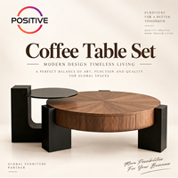 Ensemble de tables basses rondes, design moderne du milieu du siècle, avec tiroirs de rangement, meubles de salon, fabrication OEM ODM, vente en gros directe d'usine