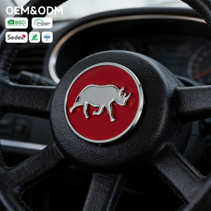 <span class=keywords><strong>Logo</strong></span> de volant de voiture en alliage de zinc moulé sous pression, fond bleu, emblème de voiture bleu - Product Image 3