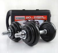 Haltères de fitness en fonte de 50kg, ensemble d'haltères en métal vernis à l'étuvage avec boîte, vente en gros