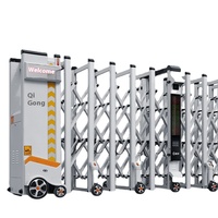Benutzer definierte Fabrik einziehbare automatische Kennzeichen erkennungs tür Modernes Design Aluminium legierung Schiebe Qigong Schult ür