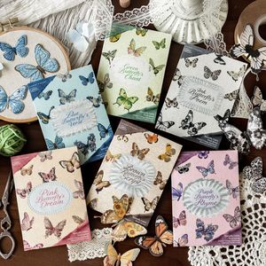 Paquete <span class=keywords><strong>de</strong></span> 20 Pegatinas <span class=keywords><strong>de</strong></span> la Serie Butterfly Fabric Book, Suministros <span class=keywords><strong>de</strong></span> Bricolaje para Diario Vintage, Pegatinas Decorativas - Product Image 1