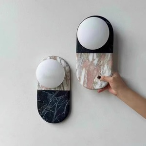 Jia Wenjun Natural Marble Wall Lamp <b>Led</b> <b>Light</b> Source 220V For Living <b>Room</b> Bedroom Hallway Lighting - Product Image 2