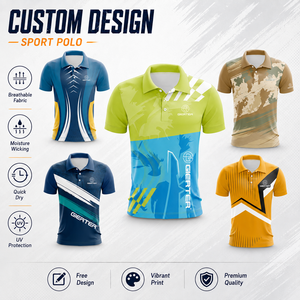 Camiseta <span class=keywords><strong>de</strong></span> Polo <span class=keywords><strong>de</strong></span> Golf al por Mayor, Diseño Personalizado, Transpirable, <span class=keywords><strong>de</strong></span> Alto Rendimiento, Ropa Deportiva para Equipos - Product Image 1