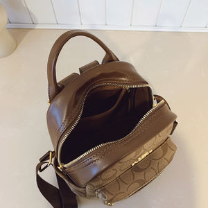 กระเป๋าเป้สะพายหลังสไตล์วิทยาลัยสำหรับเดินทางแฟชั่นระดับไฮเอนด์บุโพลีเอสเตอร์แบบพกพาซิป PU สไตล์ลำลองย้อนยุคหรูหราสำหรับผู้หญิง.661 - Product Image 2