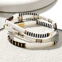 Aimgal Vente en gros Bracelet empilable 3 pièces TILA d'inspiration égyptienne, cordon élastique multicouche, cadeau unisexe, inaltérable