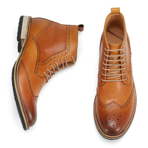 Nuovi <span class=keywords><strong>Stivaletti</strong></span> Casual da <span class=keywords><strong>Uomo</strong></span> in Pelle di Vacchetta, Resistenti e Impermeabili, con Lacci in Vera Pelle, Suola in Gomma, Basso MOQ, Idea Regalo - Product Image 5