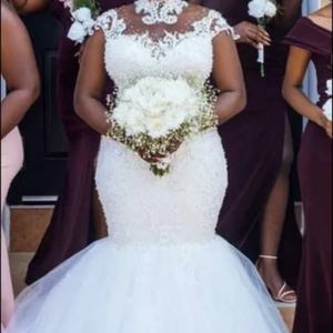 Gran oferta, vestido de novia sin tirantes con cola de pez, vestido de novia ajustado con pliegue sencillo, vestido de novia elegante de hada y Sirena - Product Image 2