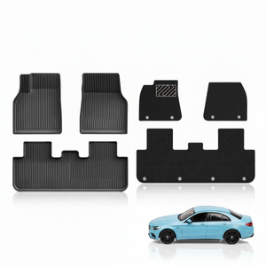 Tapis de sol de voiture rayés 5D en <span class=keywords><strong>TPE</strong></span> sur mesure, imperméables, antidérapants, couleur et taille personnalisées, ensemble complet de 6 pièces - Product Image 1