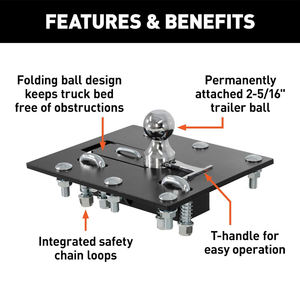 AMBITION New Easy Operation Pliable Iron Gooseneck Hitch Ball Mount for 2-5/16-Inch Parts for Trailer Fifth Wheel Hitch - Product Image 5