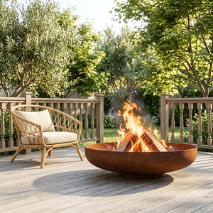 Brasero de Acero Corten Personalizado, Chimenea Grande para Jardín Exterior, para Barbacoa, <span class=keywords><strong>Camping</strong></span> <span class=keywords><strong>y</strong></span> Paisajismo - Product Image 3
