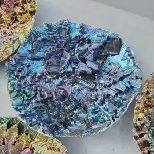 批发天然金属矿石制造铋水晶碗石英铋锭水晶装饰用