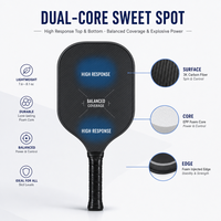 Raquette de pickleball de qualité supérieure, construction unibody en carbone 3K, surface en graphite, technologie thermoformée, approuvée par l'USAPA, robuste et de qualité supérieure