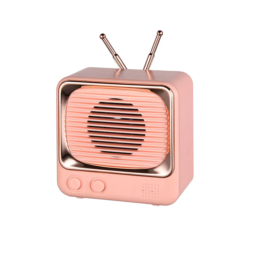 2020 Hot Promotional Gift Mini Portable Vintage Retro TV BT Wireless Speaker with TF Card Slot