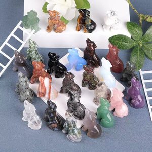17 tipi 2 pollici Reiki Crystal Wolf/Carving pietra naturale pietra preziosa cristallo di quarzo animale <span class=keywords><strong>lupo</strong></span> statua per la decorazione domestica dell'auto - Product Image 5