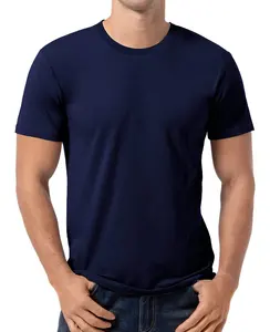 Yüksek kaliteli bambu T shirt erkekler toptan çevre dostu bambu T-Shirt organik düz T shirt erkekler için