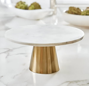 Gran oferta, tapa de mármol blanco y Base de Metal, soporte para pastel, postre de boda, taza para servir pastel, soporte para fiesta, restaurante, Hotel - Product Image 6