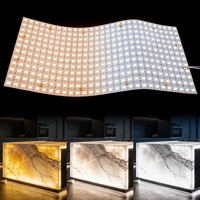 Feuille LED flexible 696 LED/m CCT réglable, CRI90 élevé, découpable et dimmable, pour éclairage de plafond, signalétique et caissons lumineux