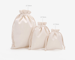 Bán Buôn Biểu Tượng Tùy Chỉnh Kích Thước Trắng Đen Vải Bụi Pouch Công Suất Lớn Muslin Bông Vải Dây Kéo Đóng Cửa Quà Tặng Lưu Trữ Túi - Product Image 3