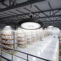 Lampe industrielle UFO à haute luminosité 150W 22500LM 4000K en aluminium, homologuée ETL IP65, pour entrepôt, atelier, usine