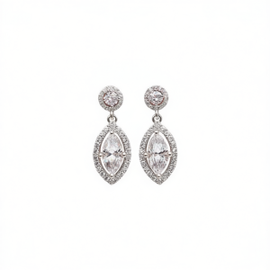 Orecchini pendenti con zirconi bianchi champagne a taglio marquise per donna, gioielli classici con strass di cristallo per matrimonio - Product Image 1