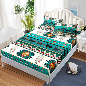 Tapis de lit en microfibre de style bohème imprimé numérique 3D, motifs personnalisés, 500TC, lavable en machine, toutes saisons, pour usage domestique - Product Image 1