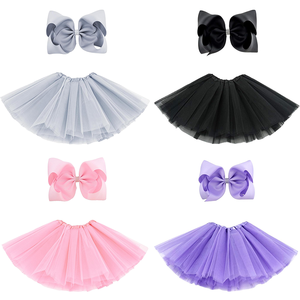 Ensemble jupe tutu en tulle pour filles avec barrette à cheveux, nouveau modèle 2026, costume de fête mignon pour filles, robe de fête, tenue décontractée quotidienne - Product Image 2