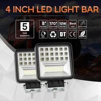 4 pulgadas 126W cuadrado LED luz de trabajo conducción 4x4 accesorios lámpara todoterreno para Lada 4x4 todoterreno ATV camión Tractor barco 12V 24V