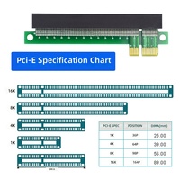 Carte adaptatrice PCIe 1x vers 16x pour la protection de la carte graphique, en cuivre, en stock