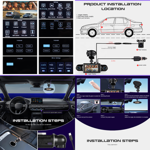 Caméra embarquée Podofo 3'' 4 objectifs 2K/1080P DVR Boîte noire de voiture Enregistreur IPS WiFi/G-Sensor/Vision nocturne/Caméra 360°/Caméra de recul Usine ODM/OEM - Product Image 4