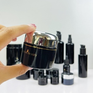 Frasco de Vidrio de Boca Ancha de 10ml, 30ml, 50ml, 100ml, 150ml, 250ml, Negro Oscuro, Vidrio Violeta UV, Botella y Frasco para Aceites Esenciales, Lociones y Cosméticos - Product Image 3