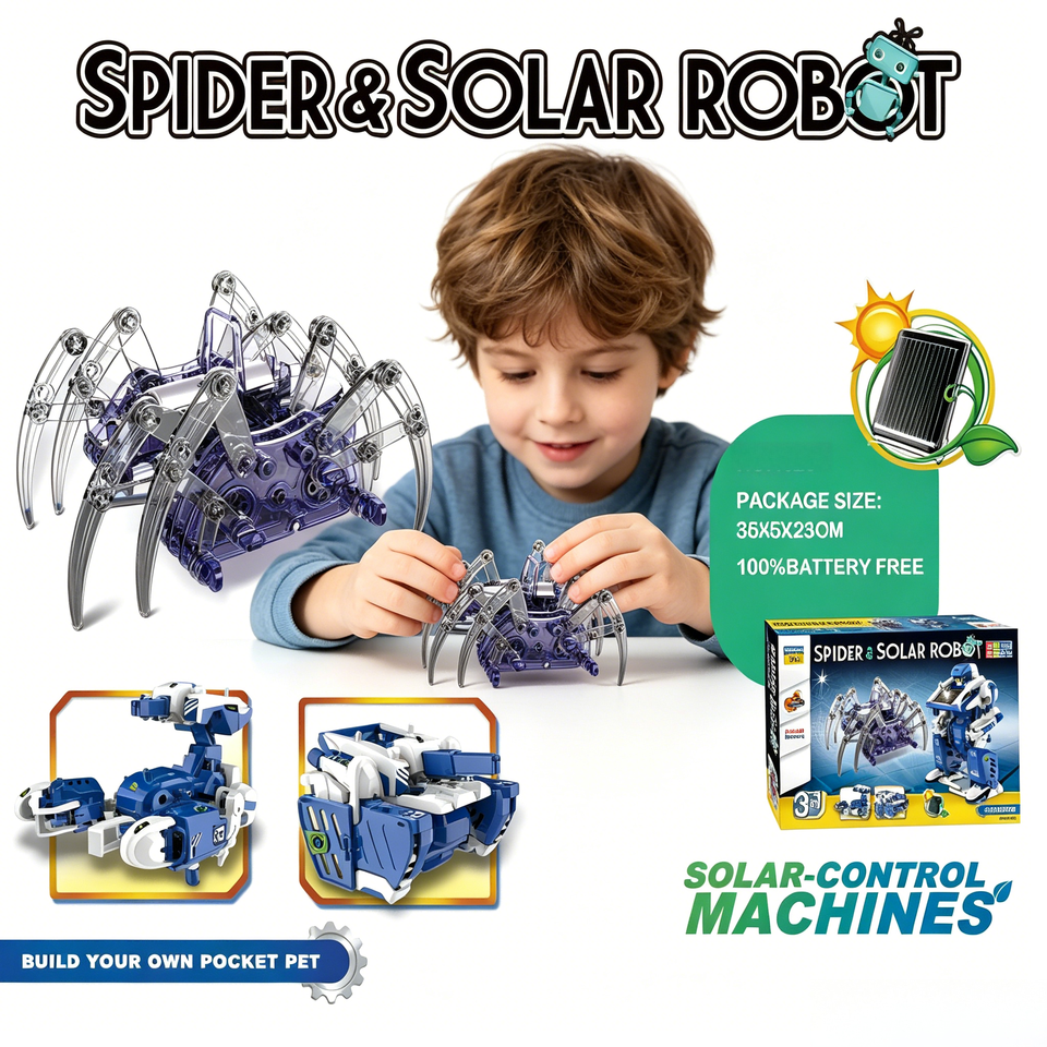 Spider Robot and Three in One Solar Robot Assembly Toy Bionic Science ...