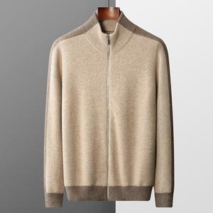 BSCI WRAP Certificarted เสื้อคาร์ดิแกนถักของผู้ชาย,เสื้อคาร์ดิแกนแบบสวมศีรษะอบอุ่นคอกลมผ้าแคชเมียร์แท้100% - Product Image 3