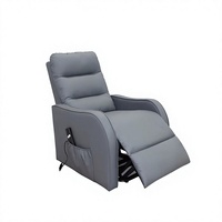 Canapé moderne à oreilles Fauteuil de massage en PU avec télécommande et 8 programmes inclinables et repose-pieds